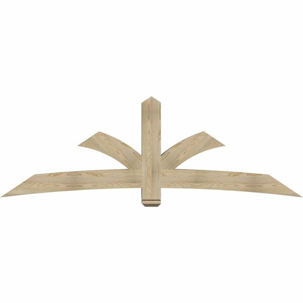 Ekena Millwork Davenport Rough Sawn Timber Gable Bracket, Douglas Fir, 96"W x 32"H x 6"D x 6"F, 8/12 Pitch GBW096X32X0606DAV00RDF - main